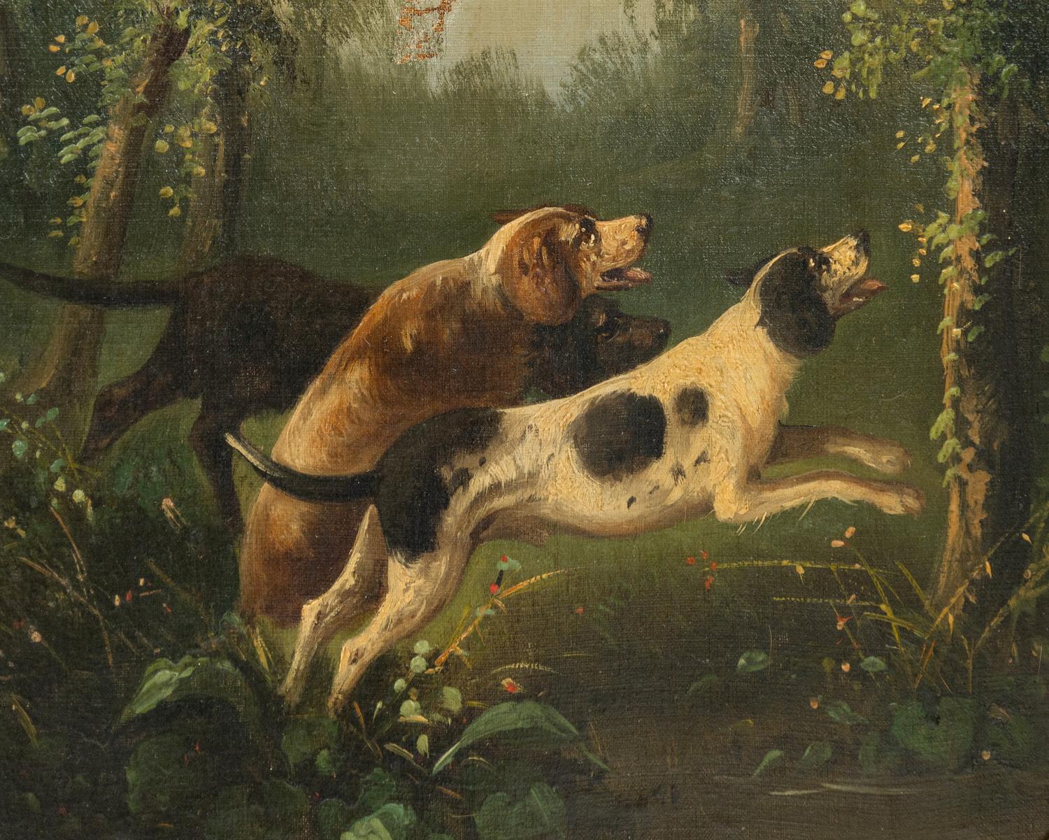 Dogs Hunting and Dogs at Rest (two paintings)