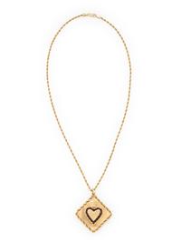 YELLOW GOLD AND GARNET HEART LOCKET NECKLACE