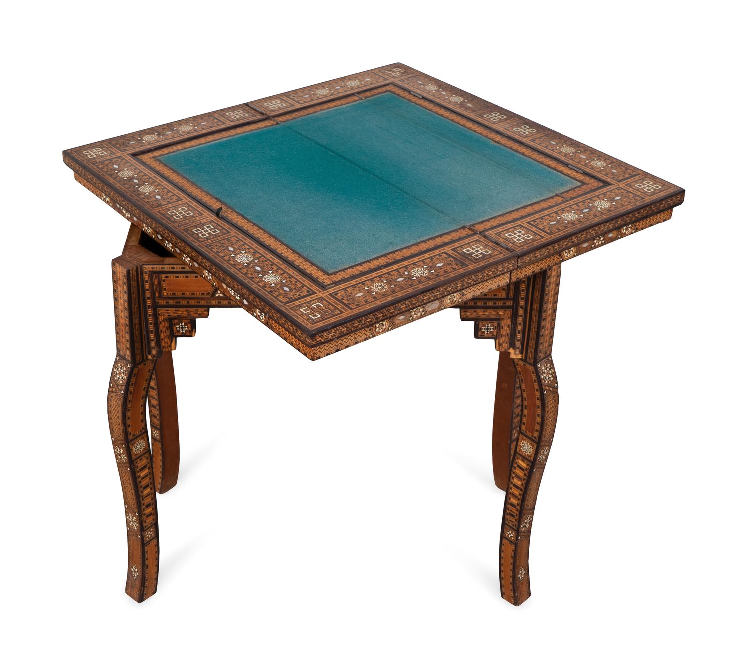 A Syrian Mother-of-Pearl and Bone Inlaid Games Table — 20TH CENTURY