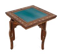 A Syrian Mother-of-Pearl and Bone Inlaid Games Table — 20TH CENTURY