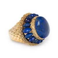 LAPIS LAZULI AND YELLOW GOLD RING