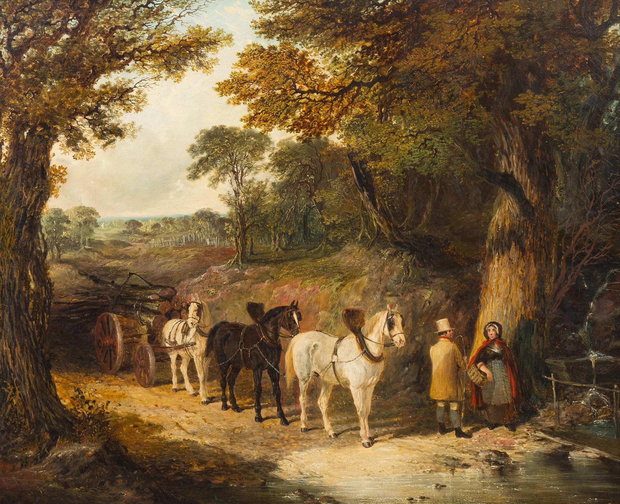 John Frederick Herring, Sr., (British, 1795-1865), The Farmyard and The Timber Wagon, 1840 (a pair of works)