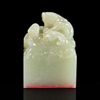 An important Imperial pale celadon-white jade "Taishang Huangdi zhi bao" seal ????“??????“?? Circa ? 1795