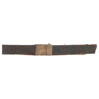 Embossed Leather Belt with Sheet Brass Buckle