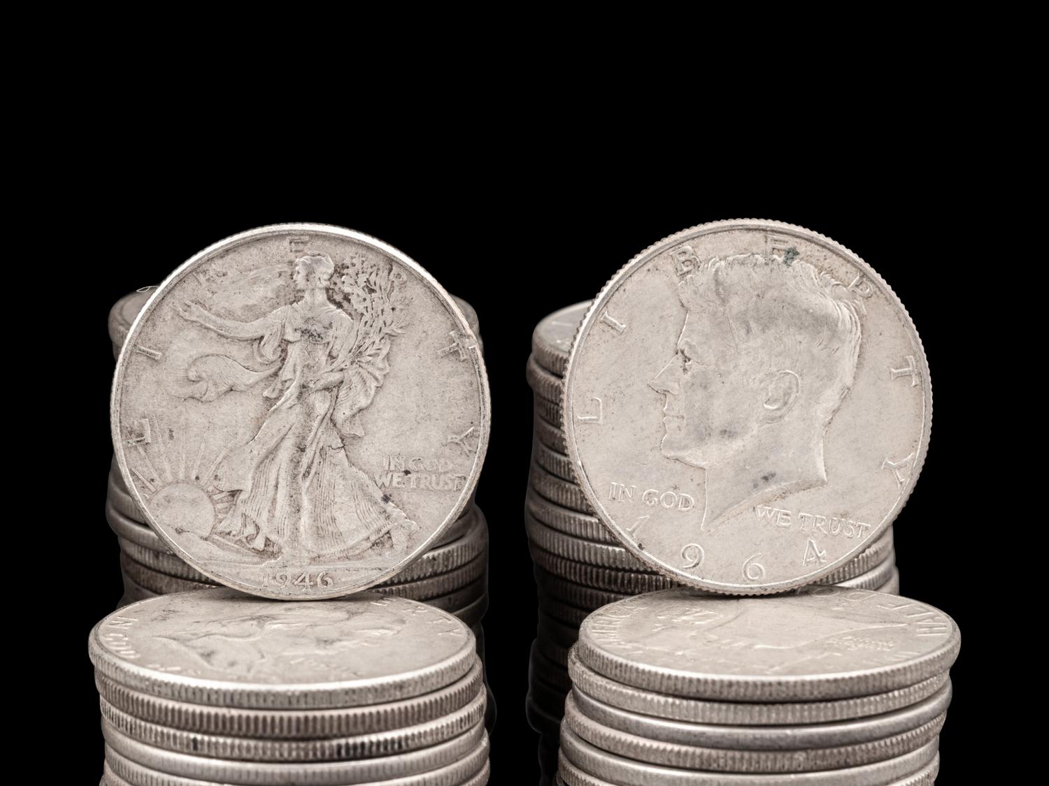 A Collection of Pre-1965 50c and 25c Coins