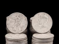 A Collection of Pre-1965 50c and 25c Coins