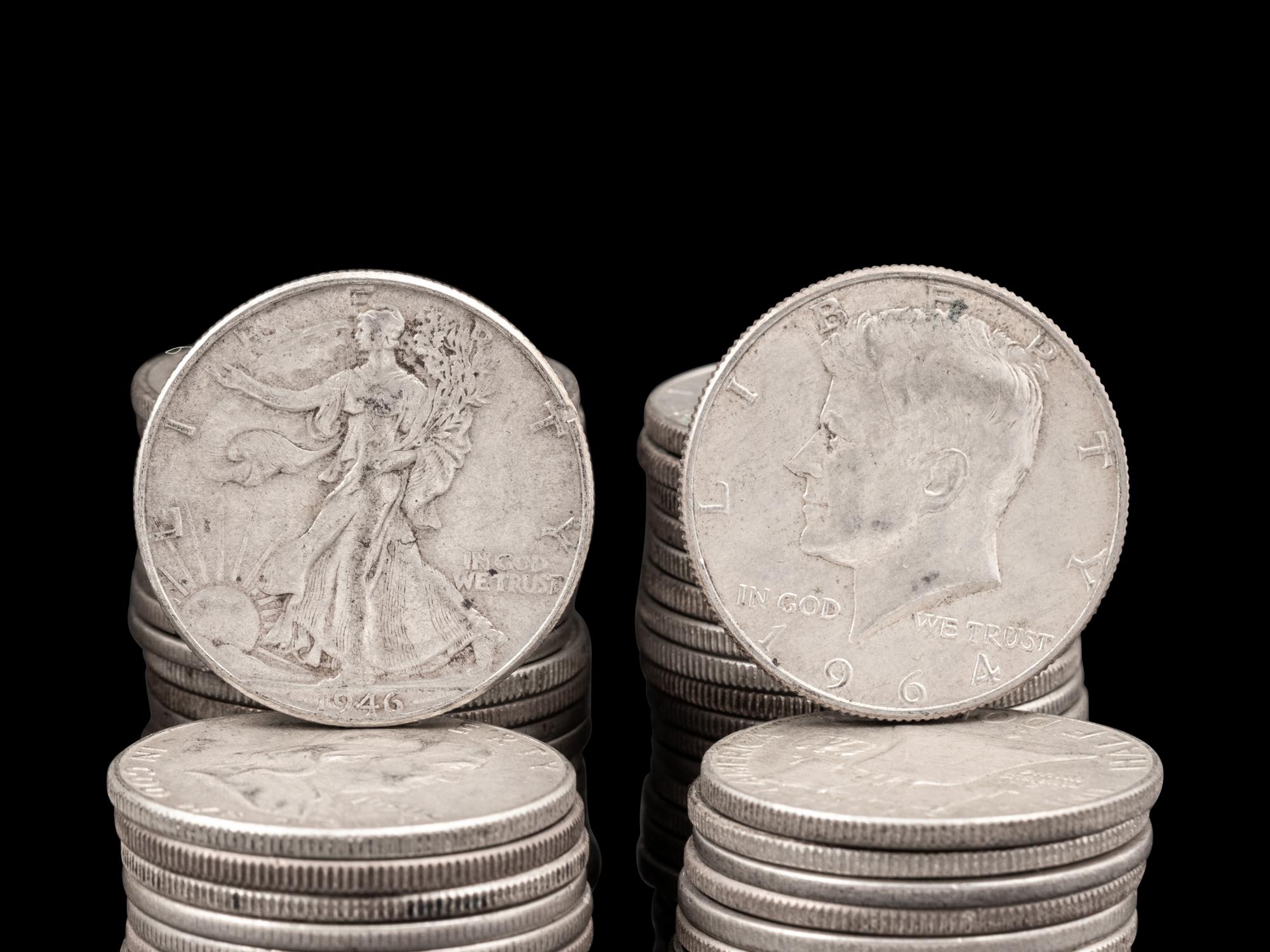 A Collection of Pre-1965 50c and 25c Coins