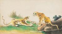 A Collection of Twelve Chinese Zoological Ink and Color Pith Paintings