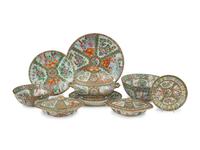 A Group of Chinese Export Rose Medallion Porcelain