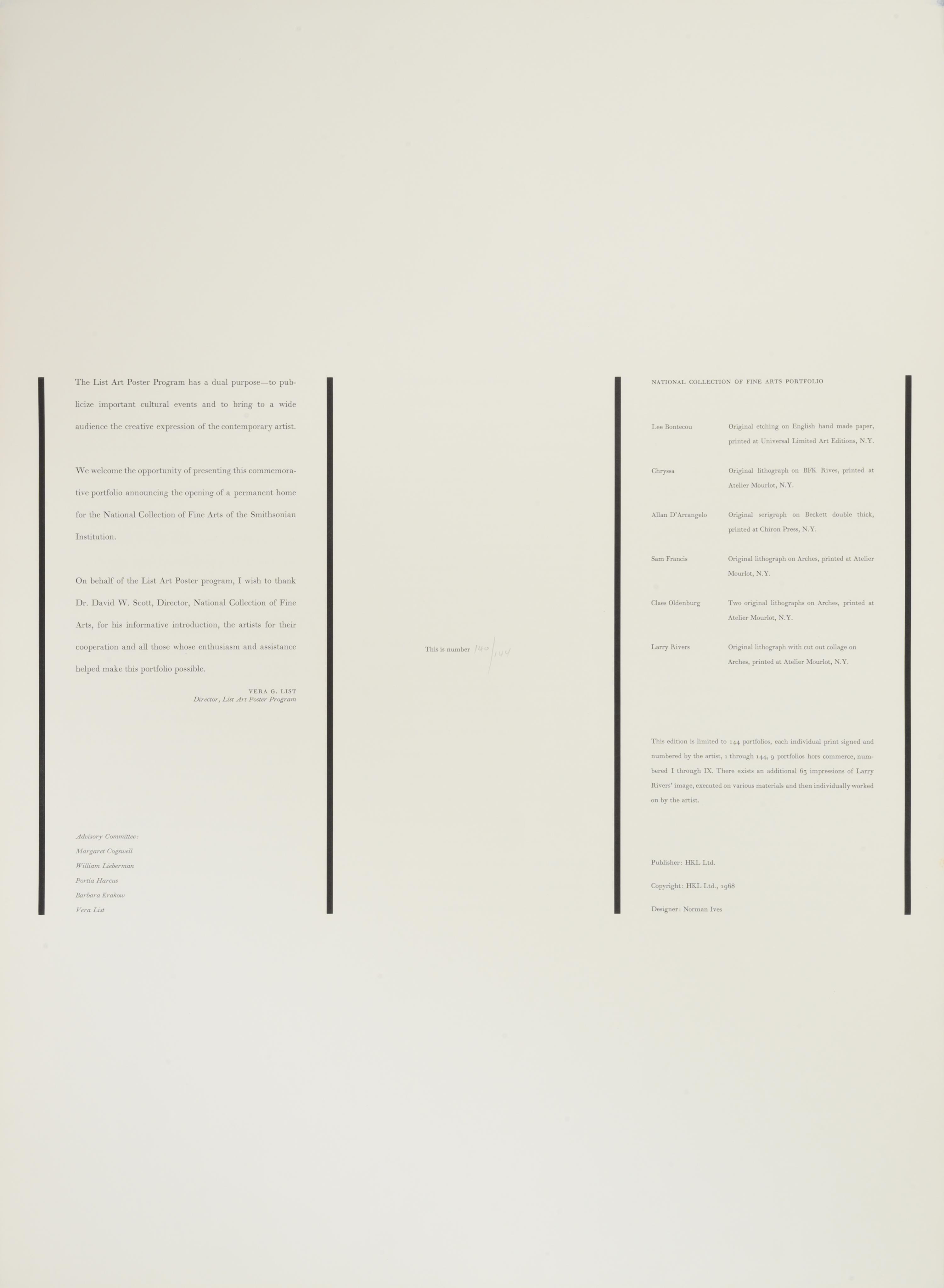 National Collection of Fine Arts Portfolio (the complete portfolio of seven prints)