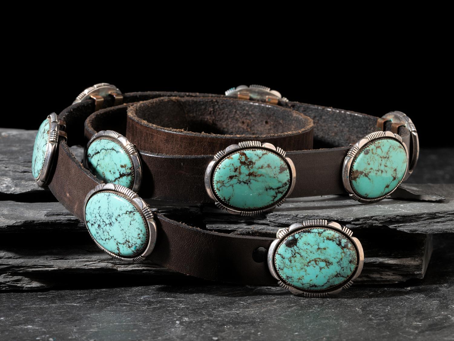 Sterling Silver and Tibetian Turquoise Concha Belt