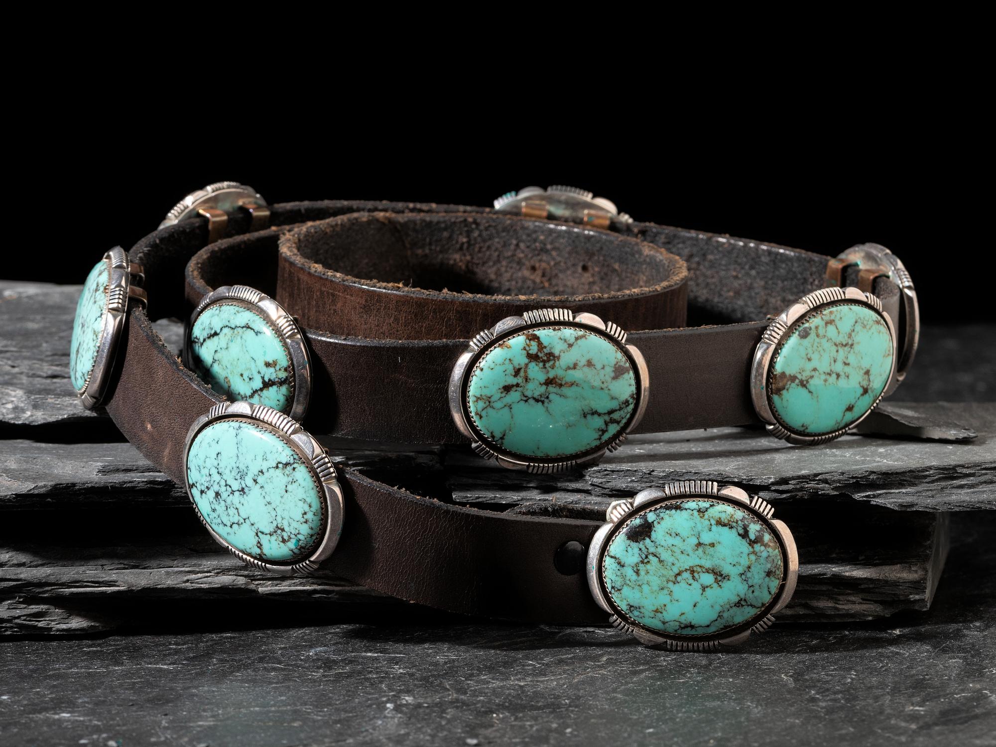 Sterling Silver and Tibetian Turquoise Concha Belt