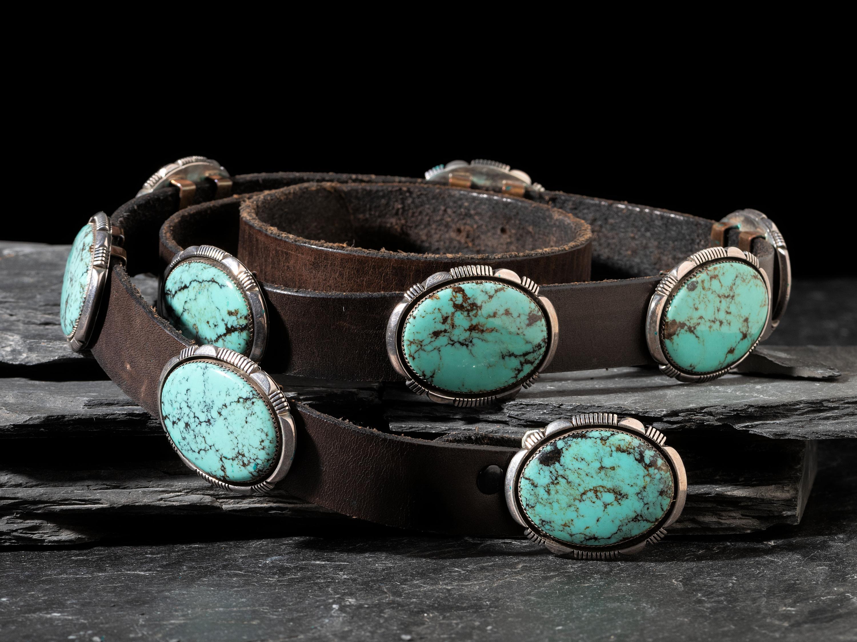 Sterling Silver and Tibetian Turquoise Concha Belt