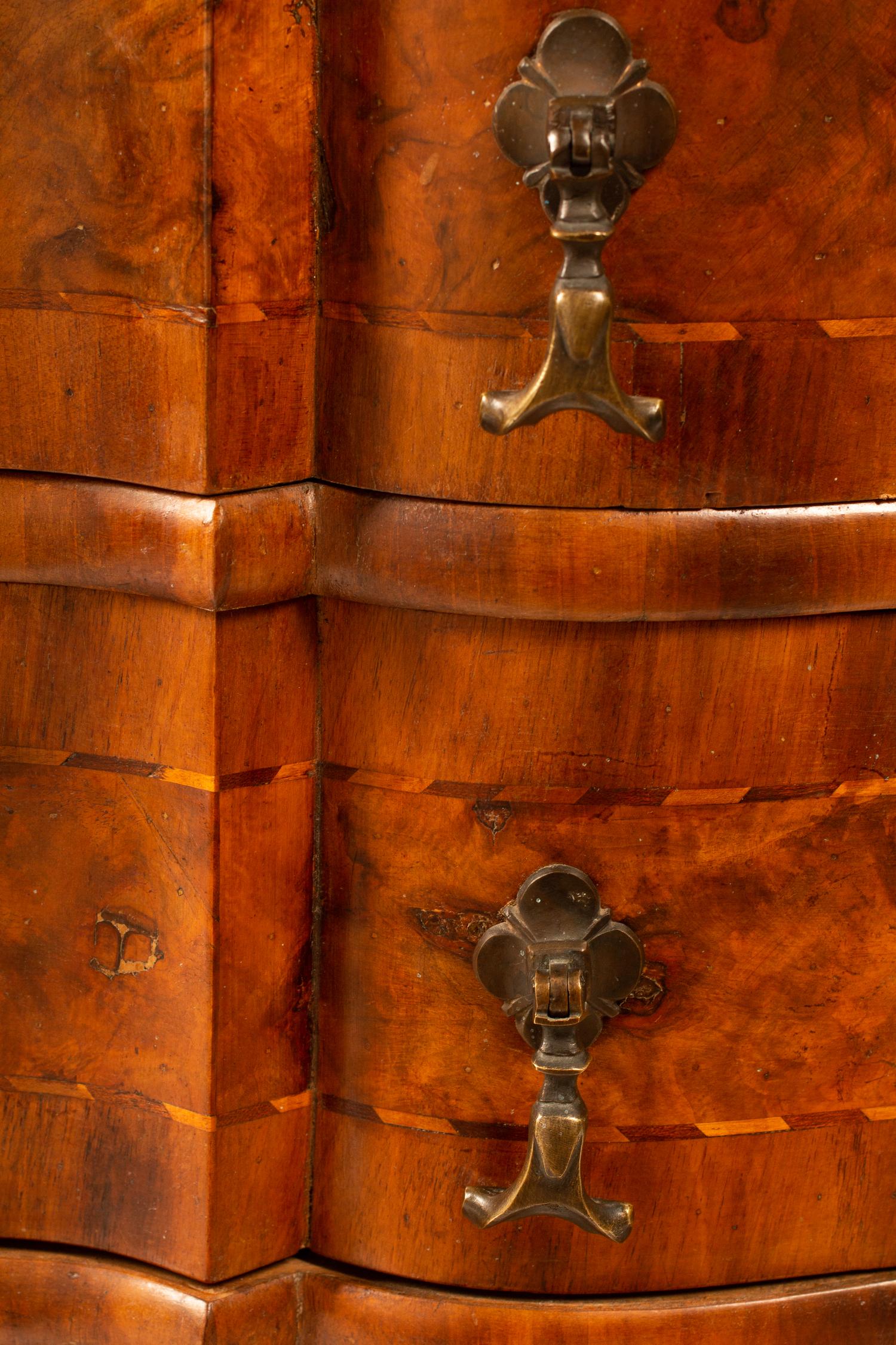 An Italian Renaissance Style Inlaid Walnut Slant Front Secretary — 19TH/20TH CENTURY