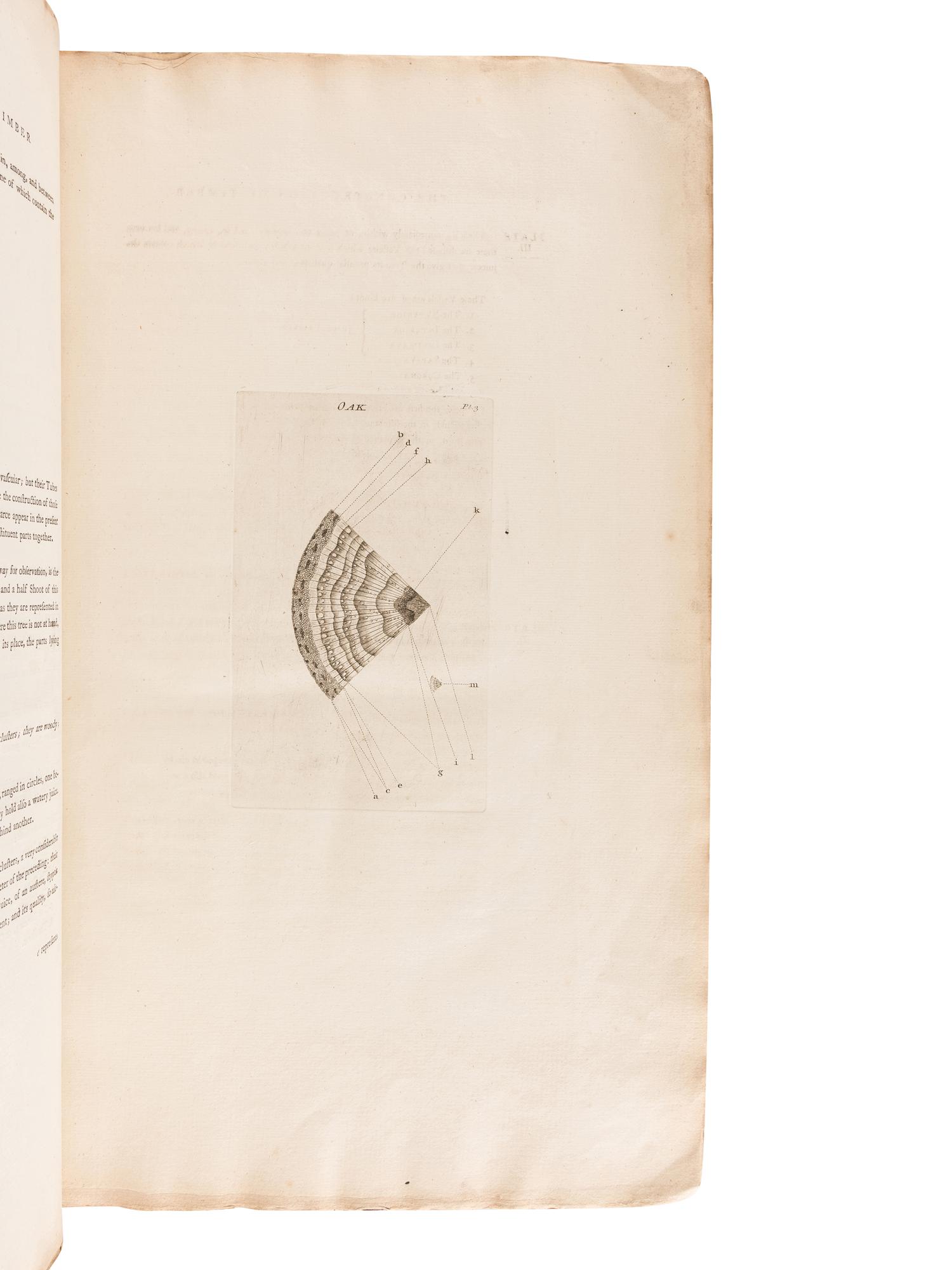 HILL, John, Sir (1716?-1775). The Construction of Timber, from its Early Growth; explained by the Microscope . London: for the author, 1770.