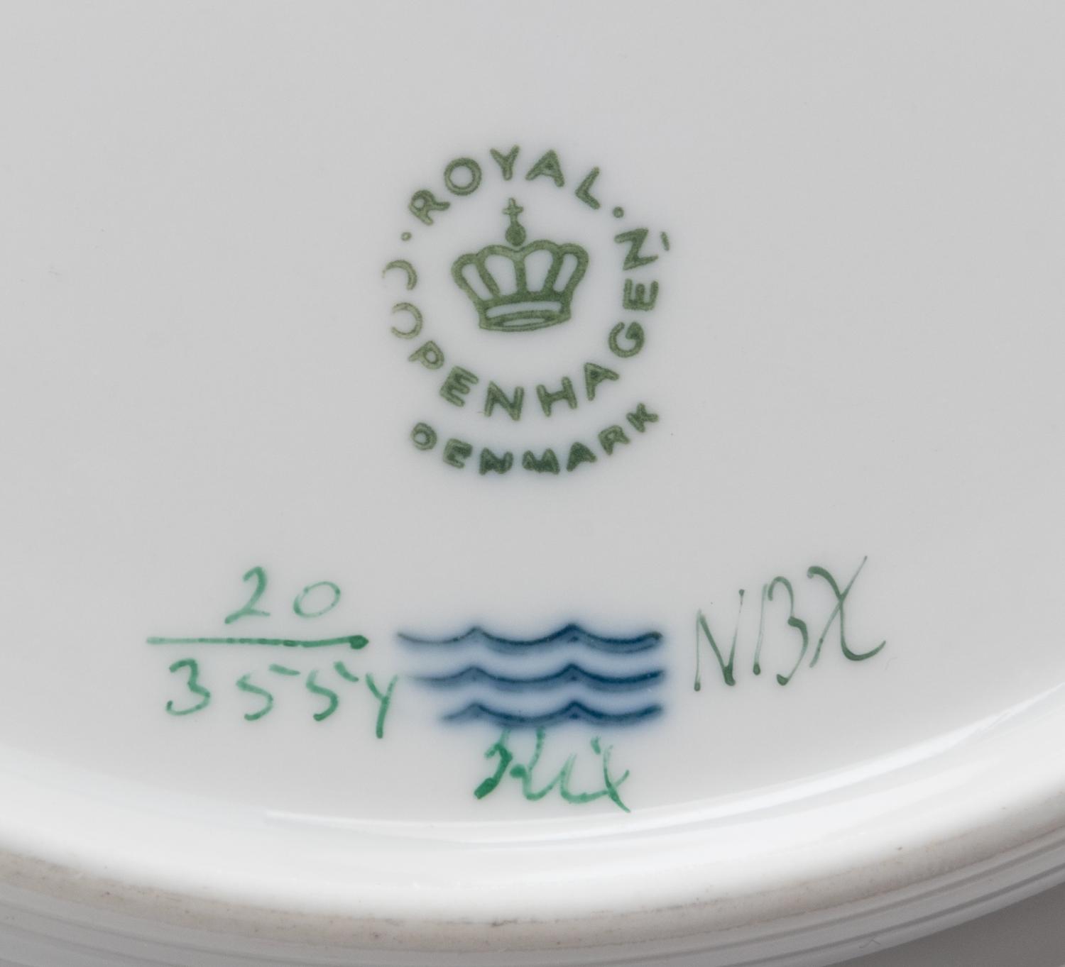 A Set of Twelve Royal Copenhagen Flora Danica Reticulated Plates Diameter 9 inches. — 20TH CENTURY