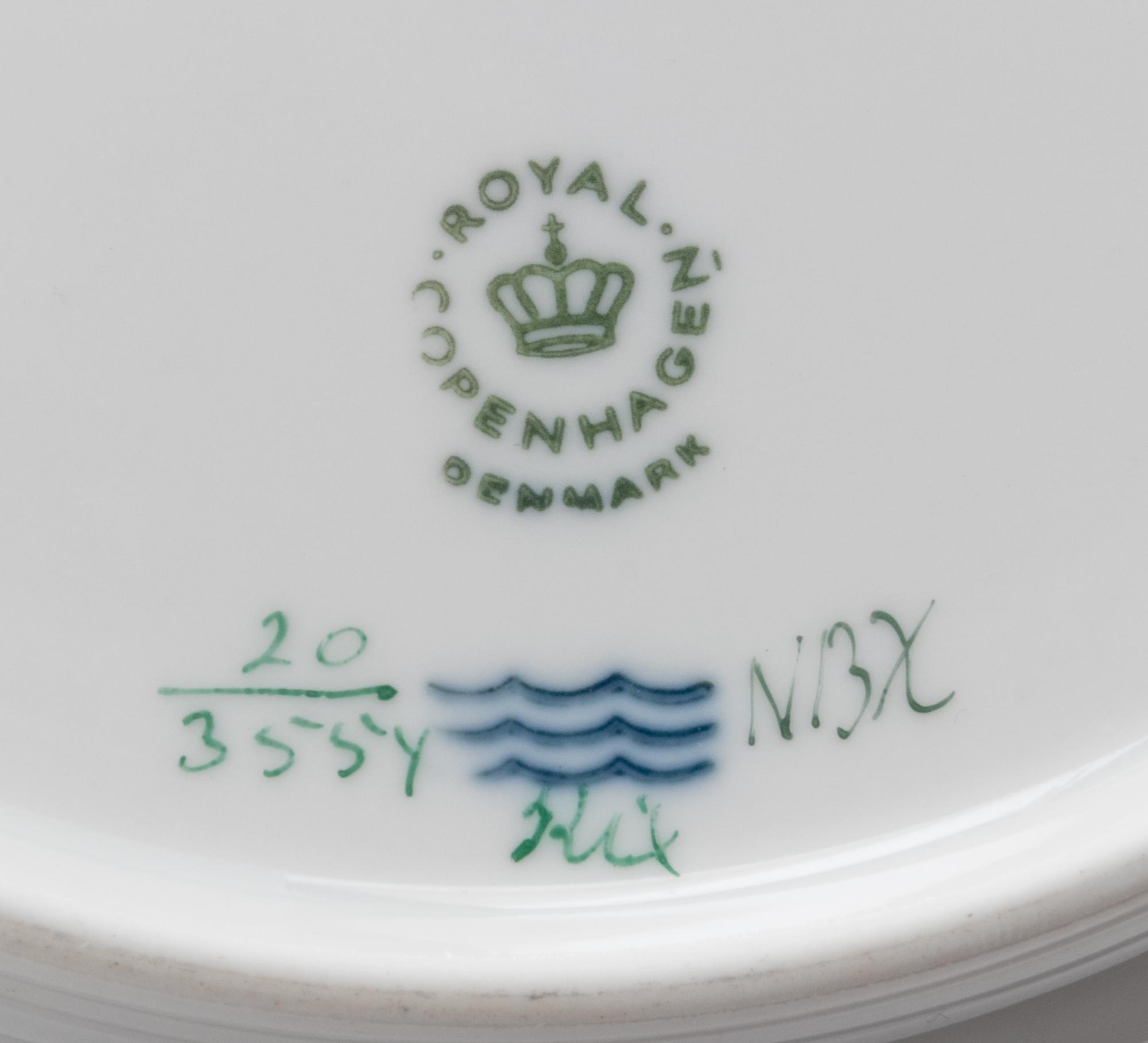 A Set of Twelve Royal Copenhagen Flora Danica Reticulated Plates Diameter 9 inches. — 20TH CENTURY