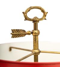 An Empire Style Brass Bouillotte Lamp with a Tole Shade