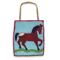 Plateau Beaded Flat Bag, with Appaloosa Horse