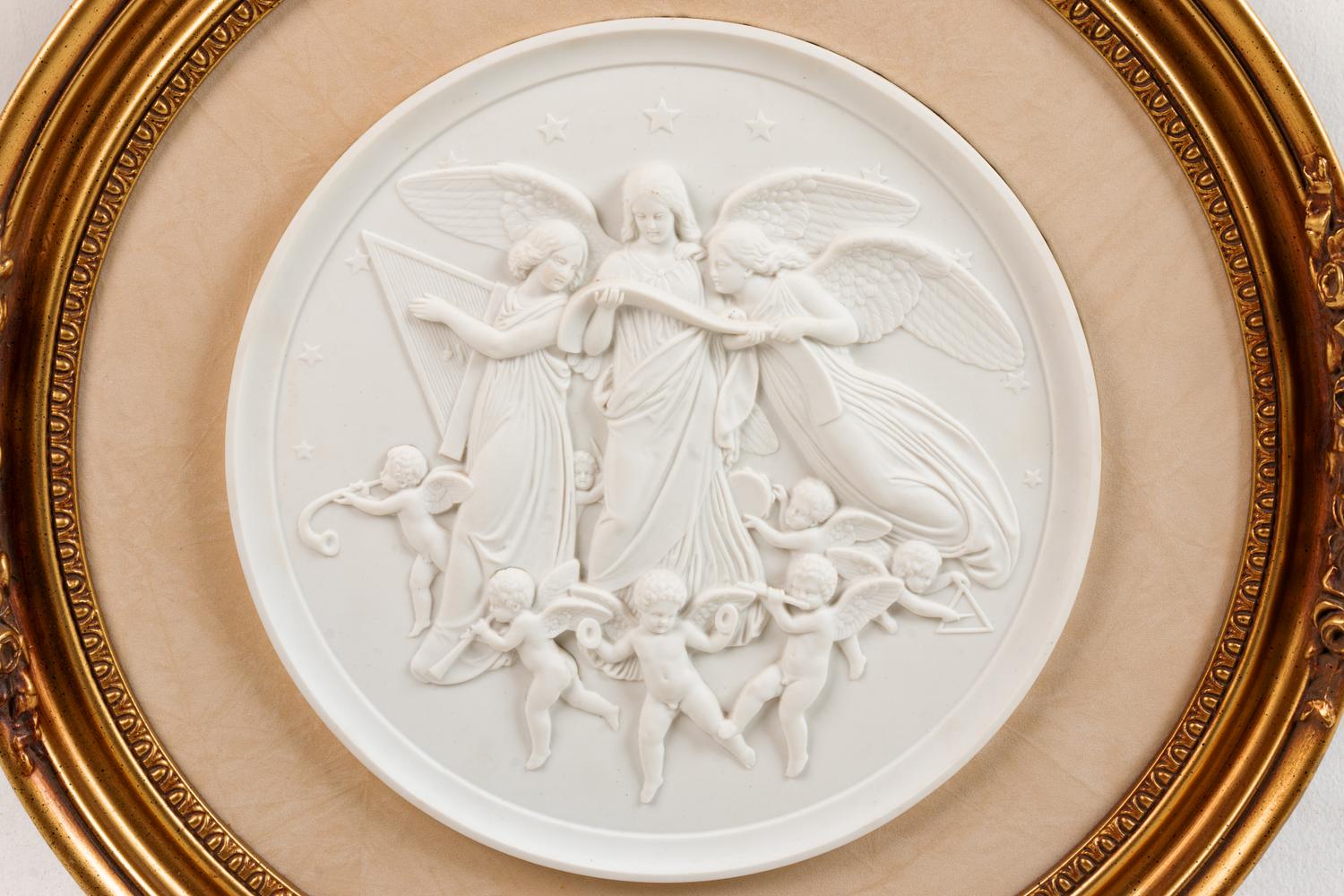 A Continental Bisque Porcelain Relief Plaque