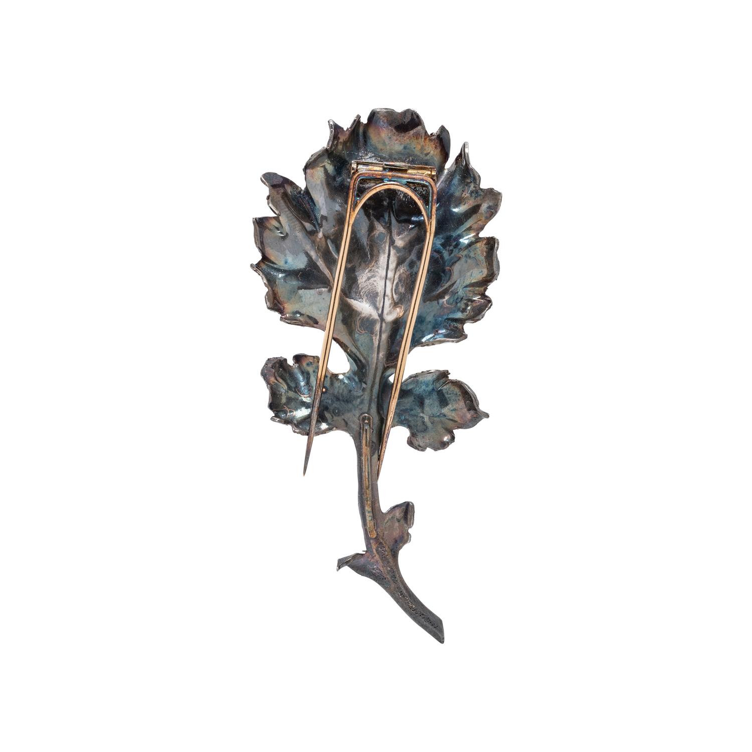 BUCCELLATI, STERLING SILVER OAK LEAF BROOCH