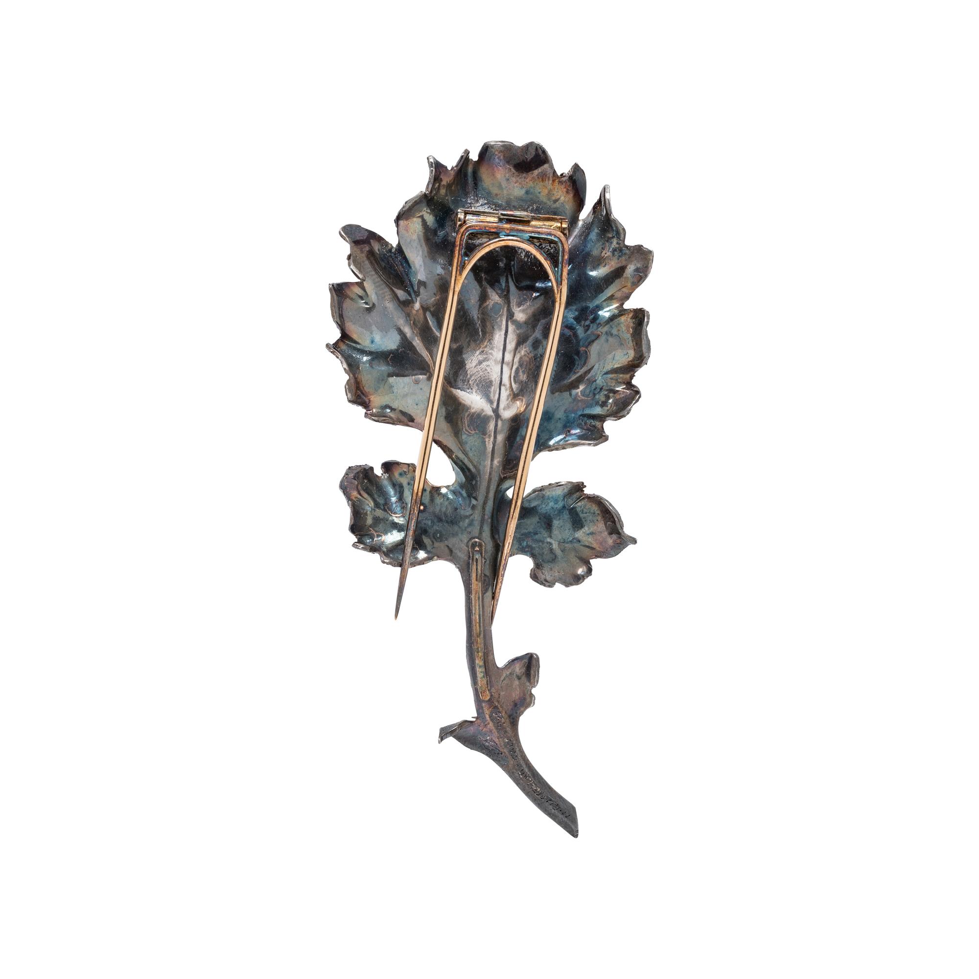 BUCCELLATI, STERLING SILVER OAK LEAF BROOCH