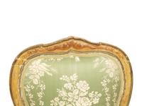 A Pair of Italian Painted and Parcel Gilt Open Armchairs