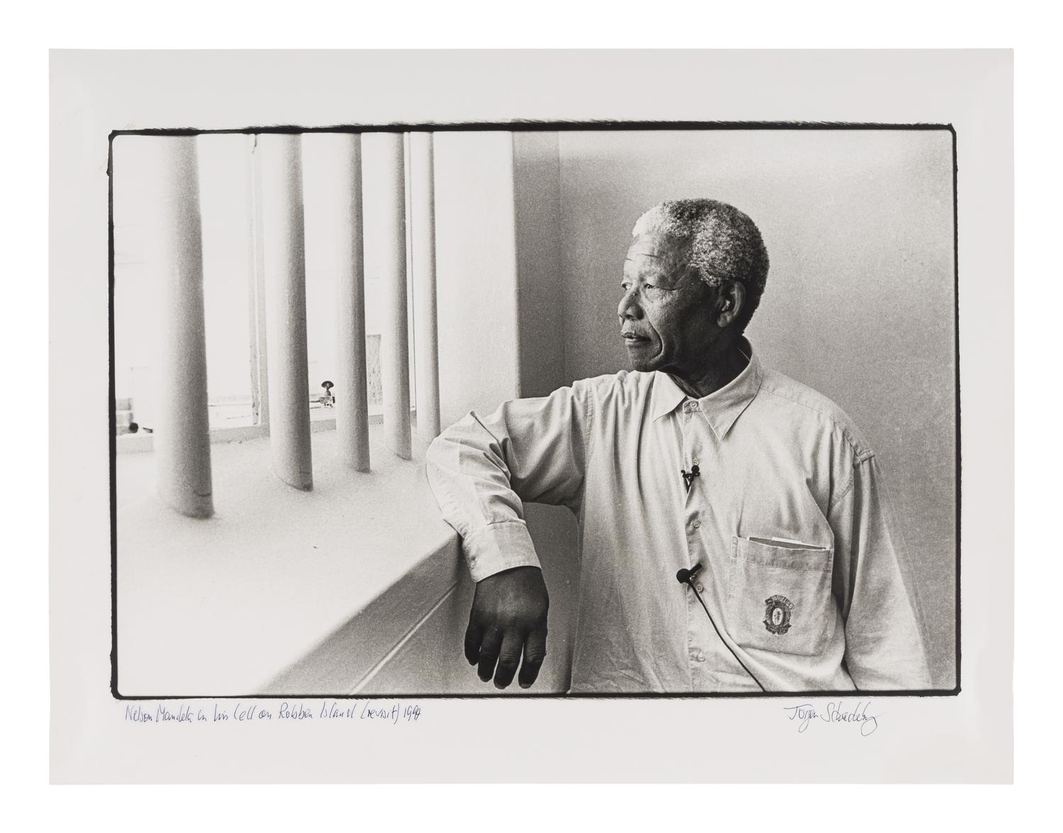 Jürgen Schadeberg (1931-2020) Nelson Mandela in his cell on Robben Island (revisit), 1994