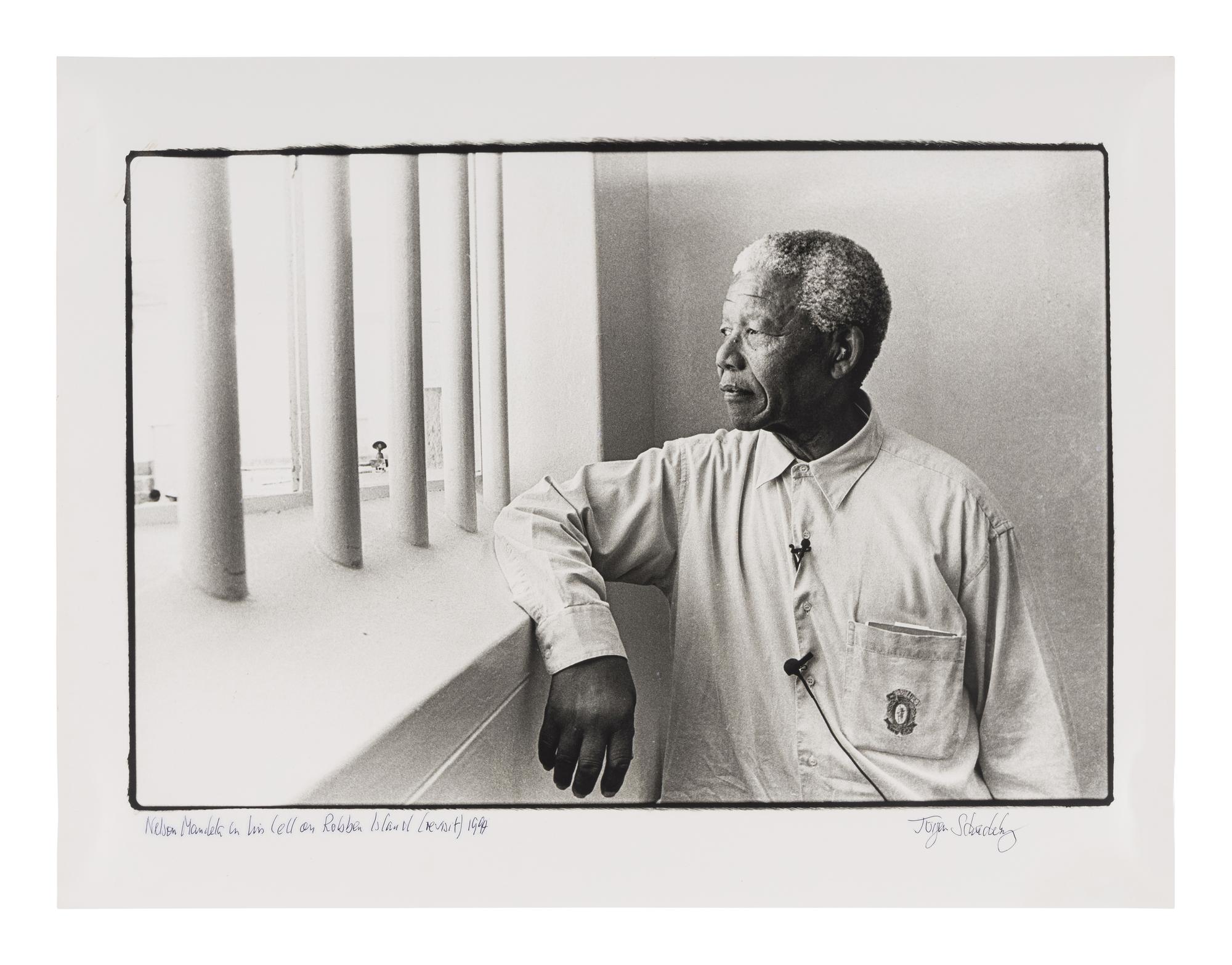 Jürgen Schadeberg (1931-2020) Nelson Mandela in his cell on Robben Island (revisit), 1994