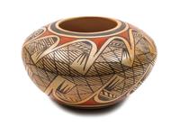 Elva Nampeyo (Hopi, 1925-1985) Polychrome Vase Height 3 x diameter 5 3/4 inches