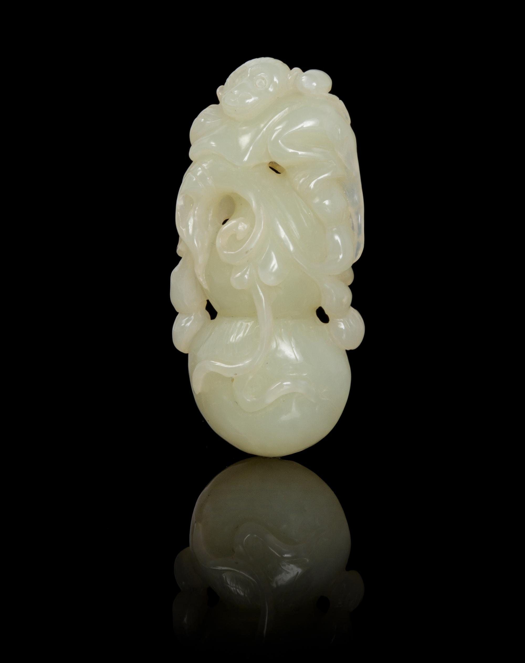 A Celadon Jade Toggle Length 2 5/8 inches.