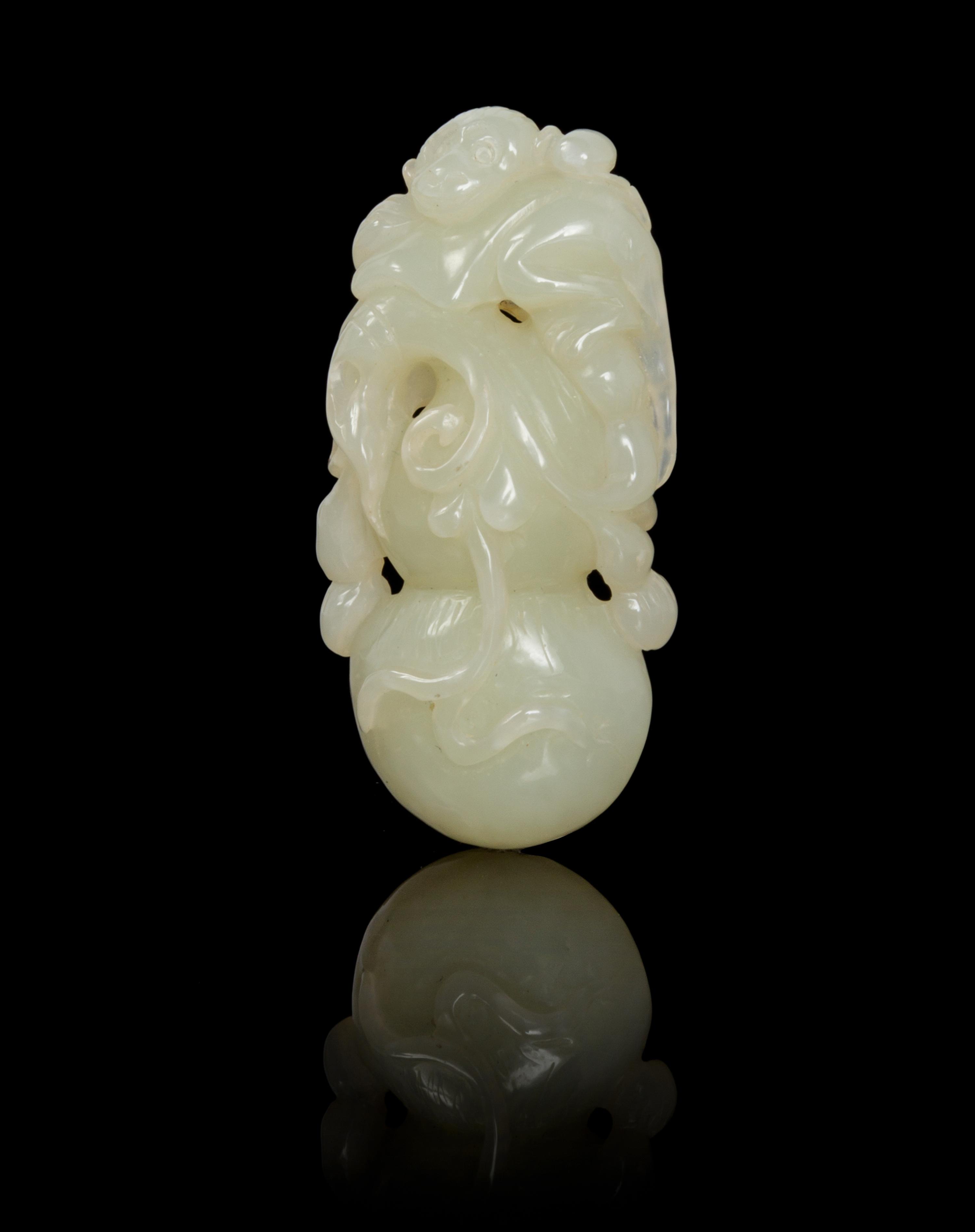 A Celadon Jade Toggle Length 2 5/8 inches.