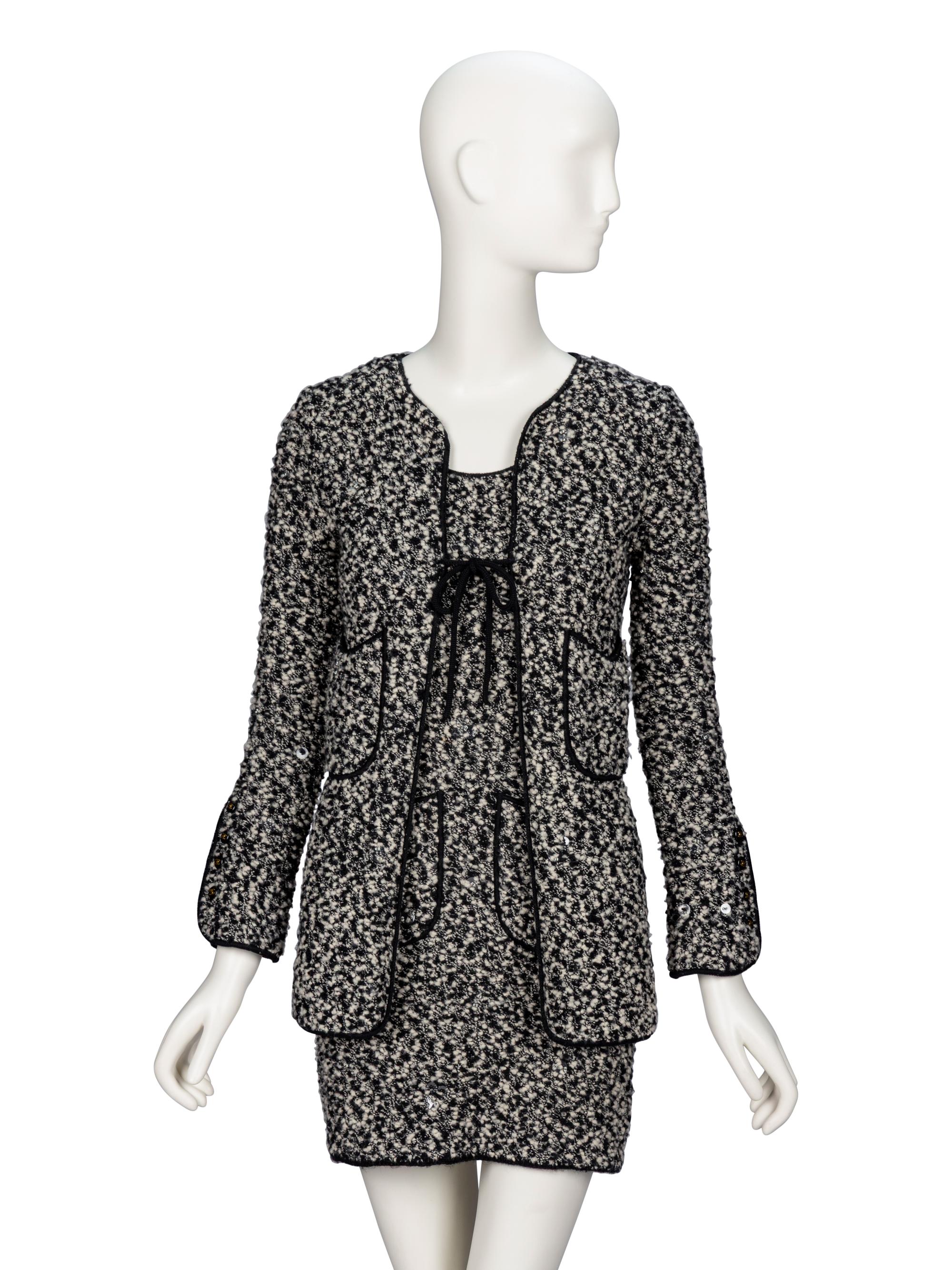 Chanel, Bouclé Knit Dress & Cardigan Ensemble, F/W 1994