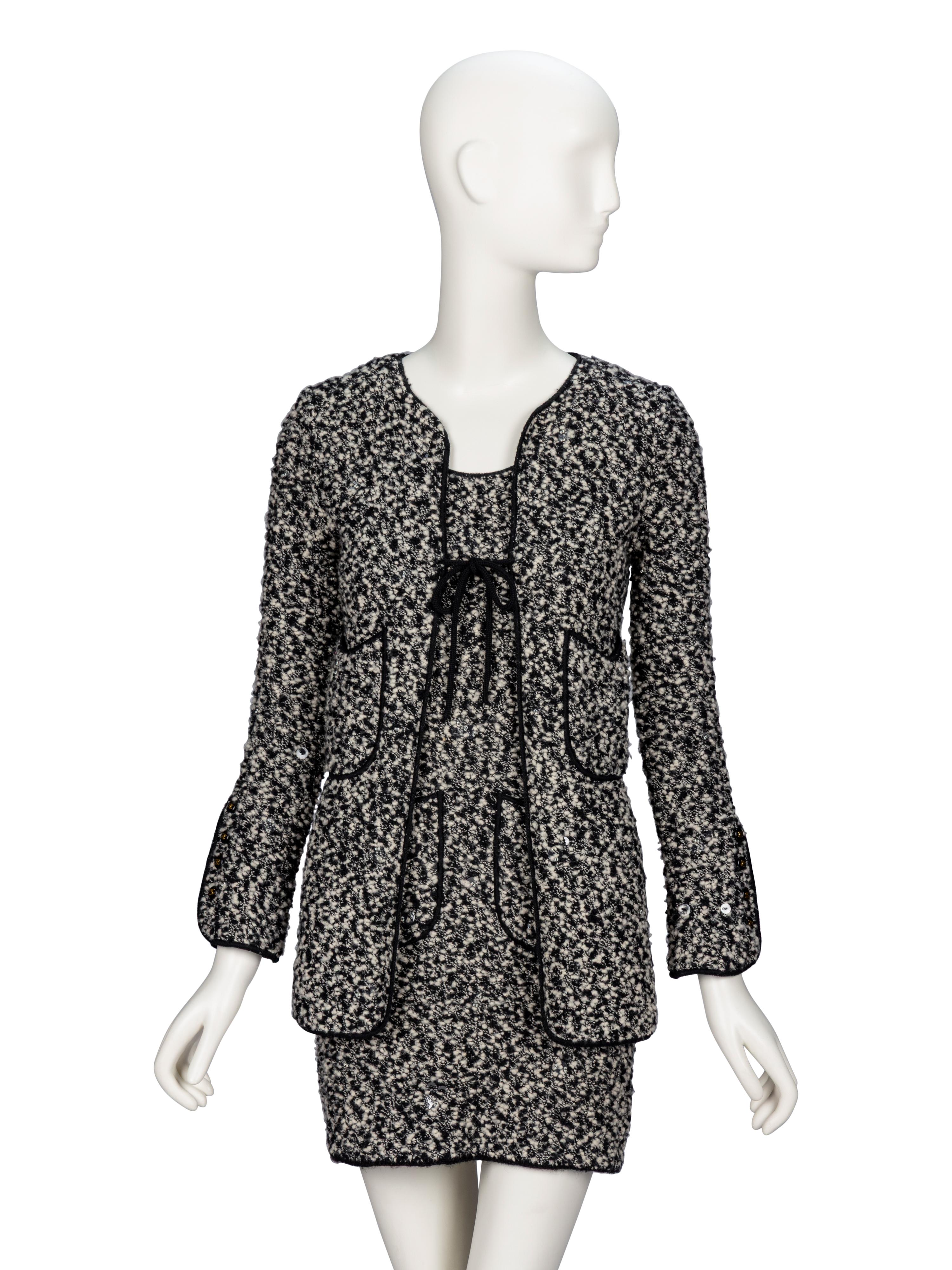 Chanel, Bouclé Knit Dress & Cardigan Ensemble, F/W 1994
