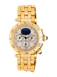 CARTIER, REF. 3002 YELLOW GOLD 'PASHA DE CARTIER' MOONPHASE WATCH