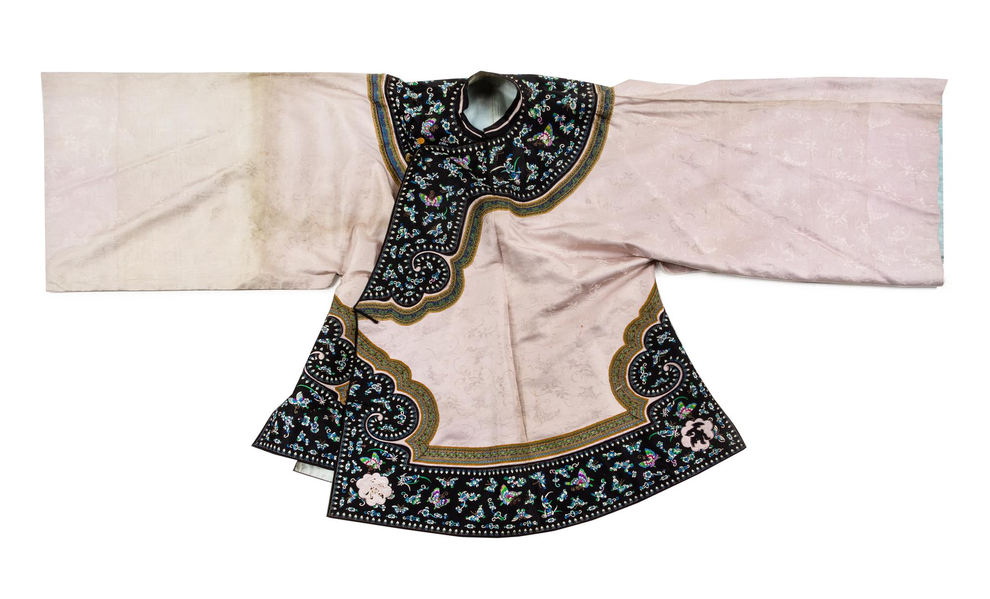 A Light-Pink Ground Embroidered Silk Lady's Robe
