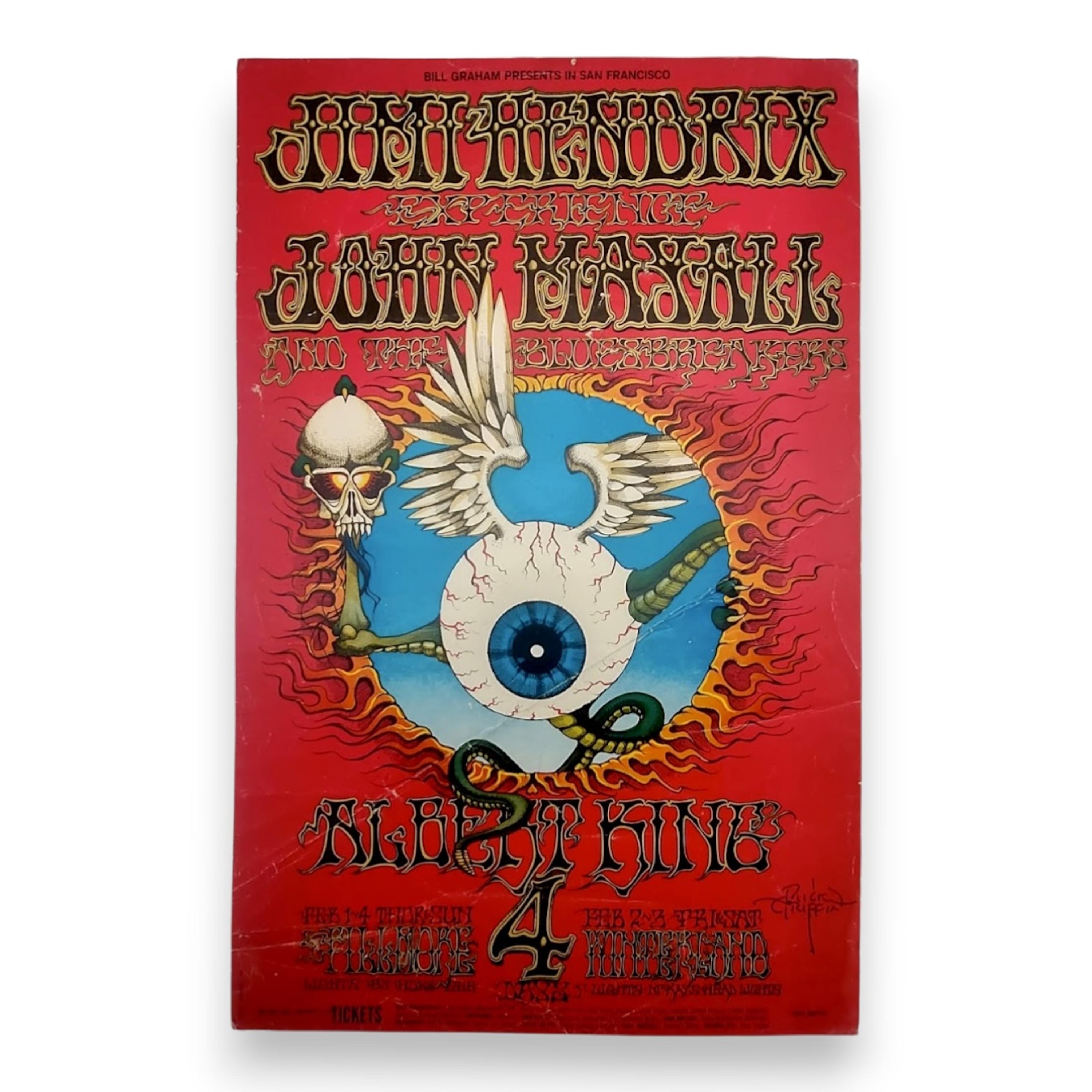 sale-BG-105 The Jimi Hendrix Experience & John Mayall | Rick Griffin (Signed) | February 1-4, 1968