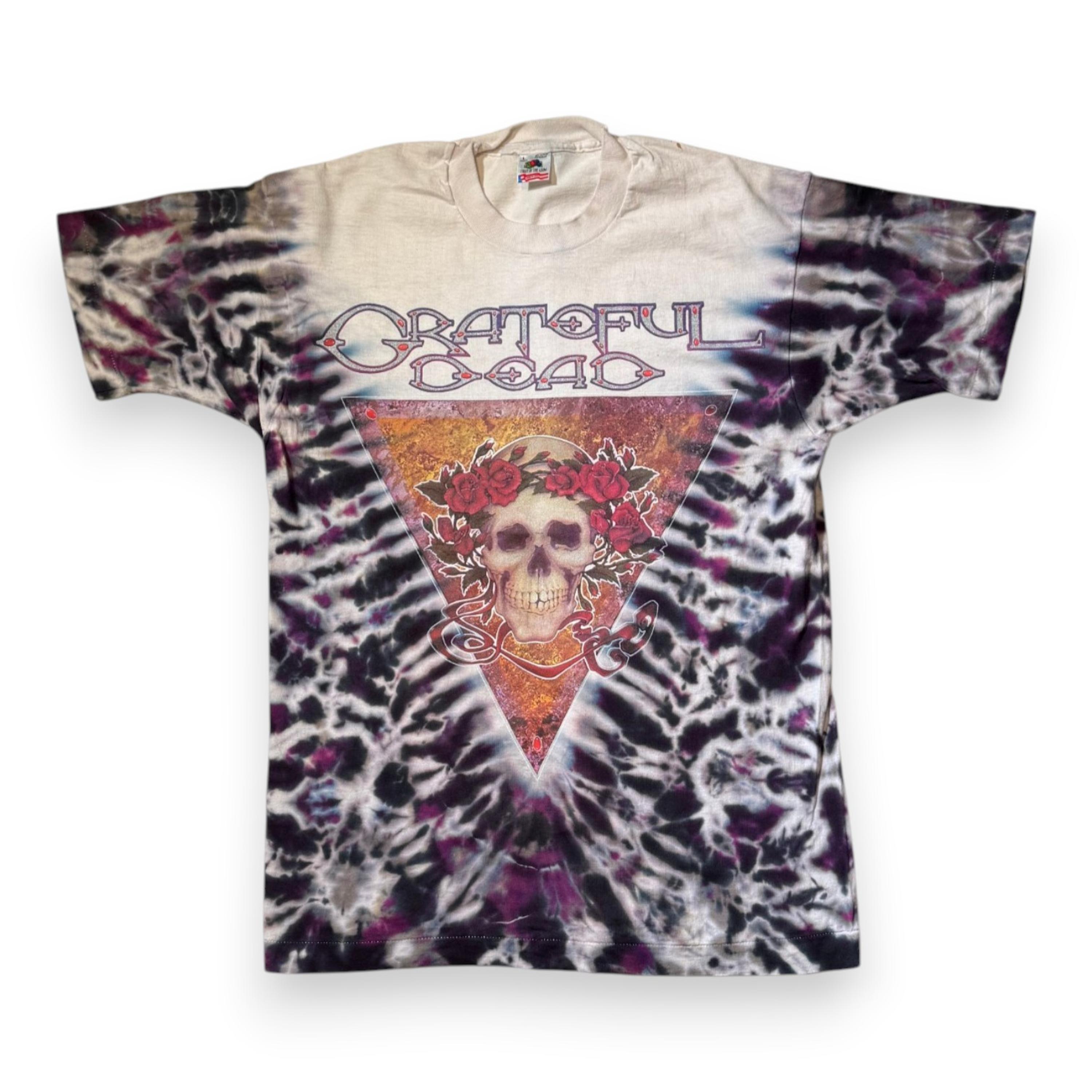 sale-1991 Grateful Dead Halloween Oakland Tie-Dye T-Shirt, Size L