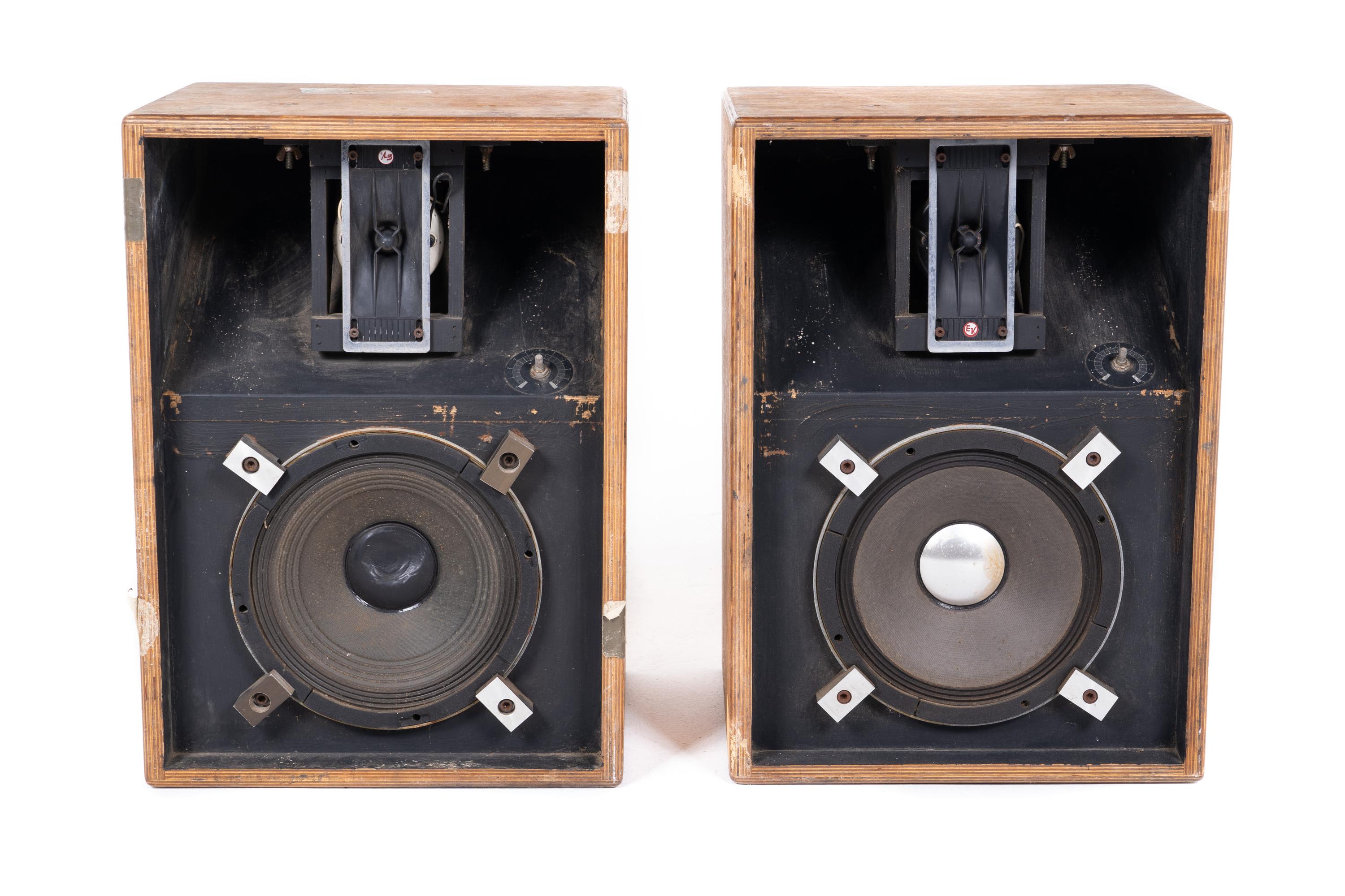 sale-Pair of 1970s Grateful Dead / Hard Truckers Custom Stage Speakers with 1974 Wall of Sound EV Horn — Egypt 'CHEOPS' Marked + Photograph