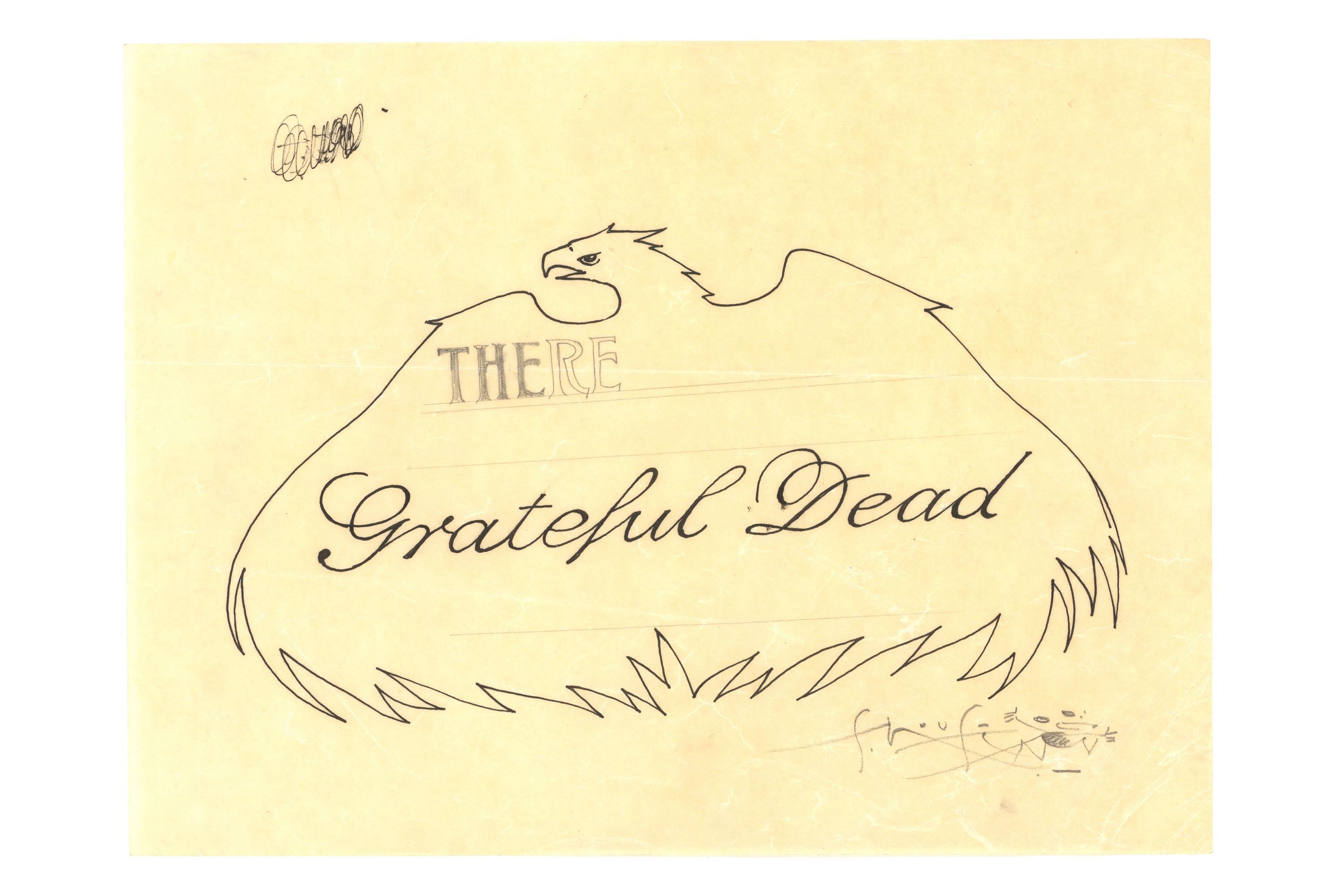 sale-Grateful Dead Stanley Mouse Original Wings & Lettering Artwork — Signed by Mouse