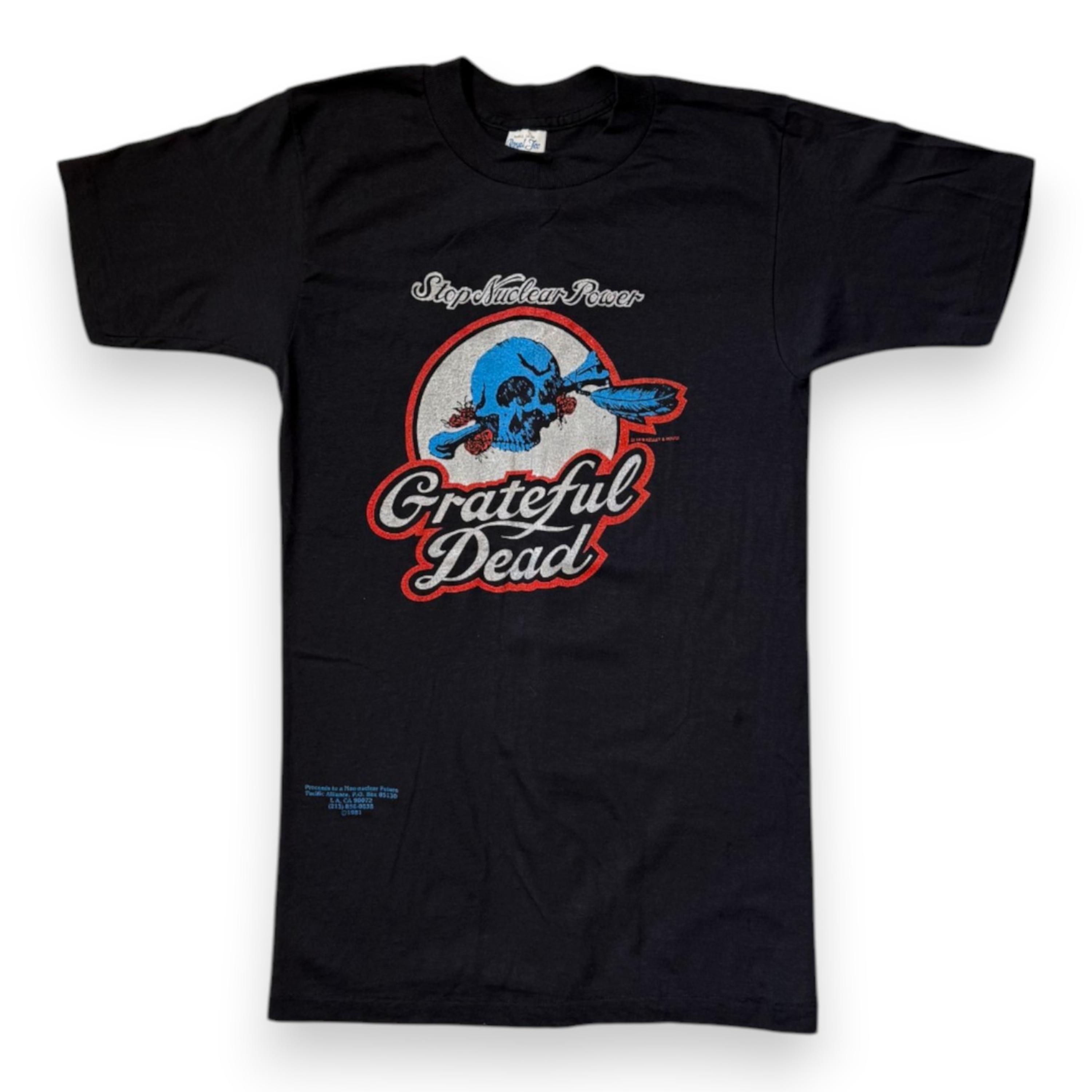 sale-1981 Grateful Dead Stop Nuclear Power T-Shirt — Mouse & Kelley, Size S
