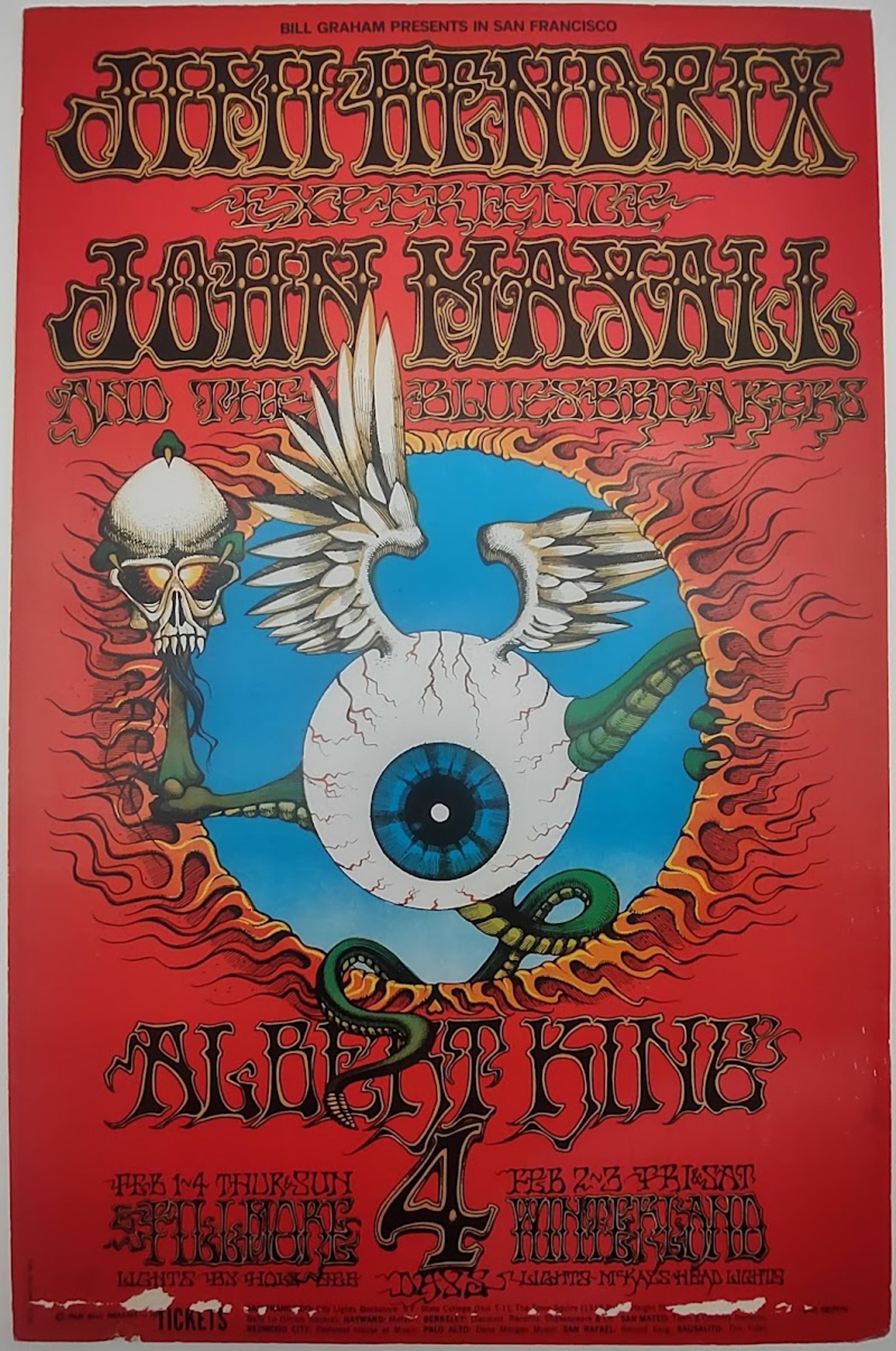 sale-BG 105 | The Jimi Hendrix Experience, John Mayall, Albert King | The Fillmore & Winterland February 1–4, 1968 | Rick Griffin | Second Edition