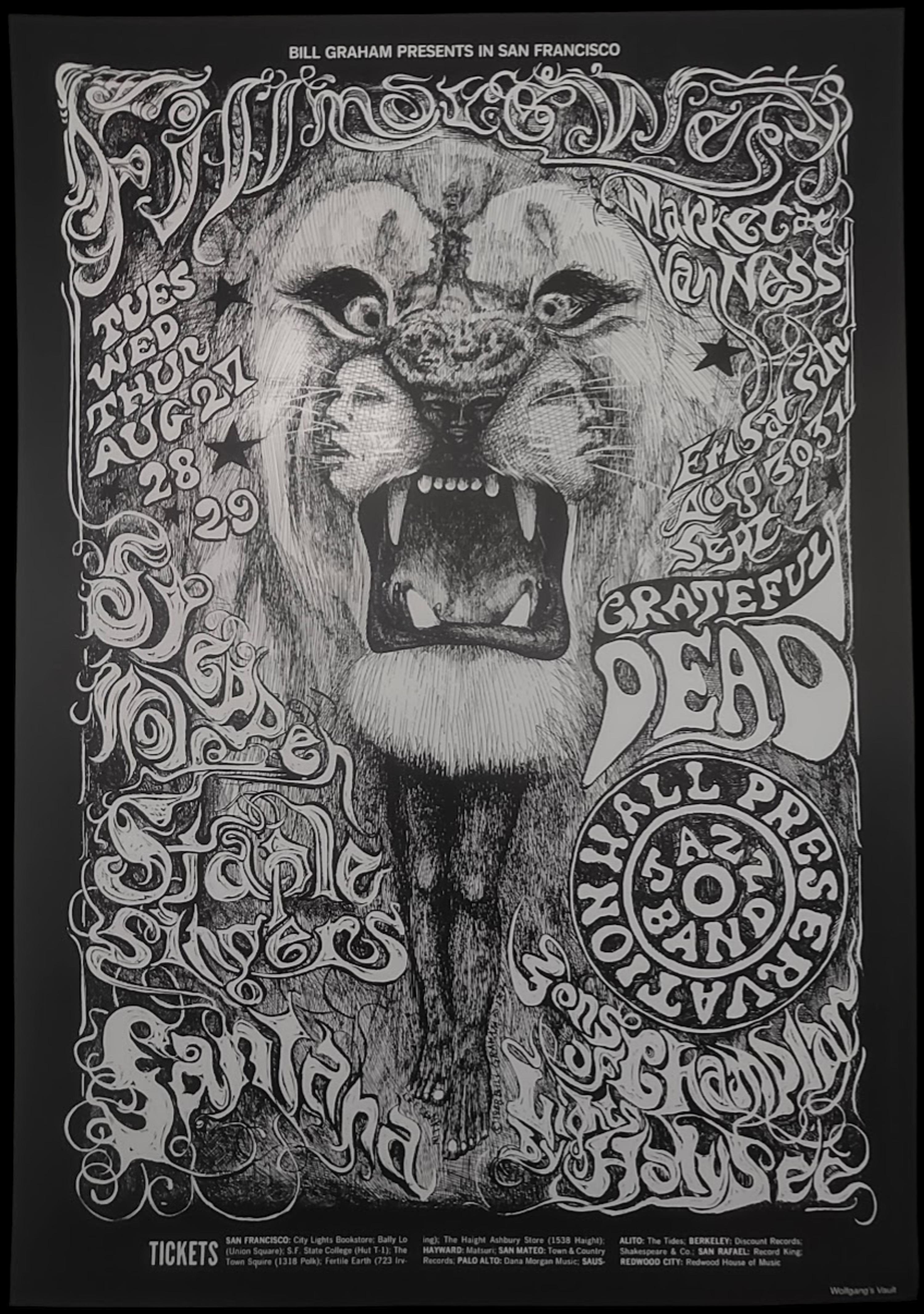 sale-BG 134 | The Grateful Dead, Steppenwolf, Santana | The Fillmore West August 27–29, 1968 | Lee Conklin | Fifth Edition