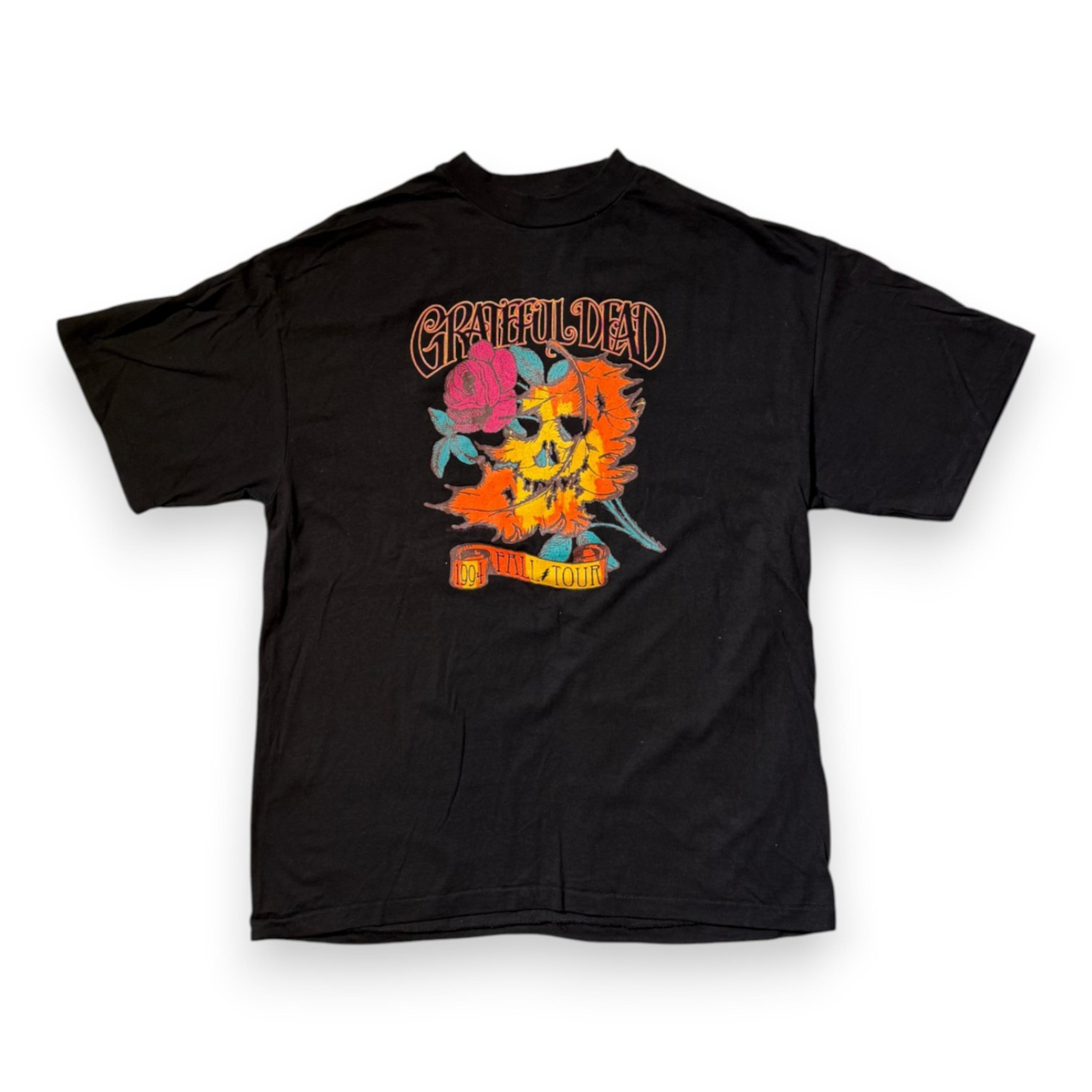 sale-1994 Grateful Dead Fall Tour T-Shirt — Autumn Skull, Size L