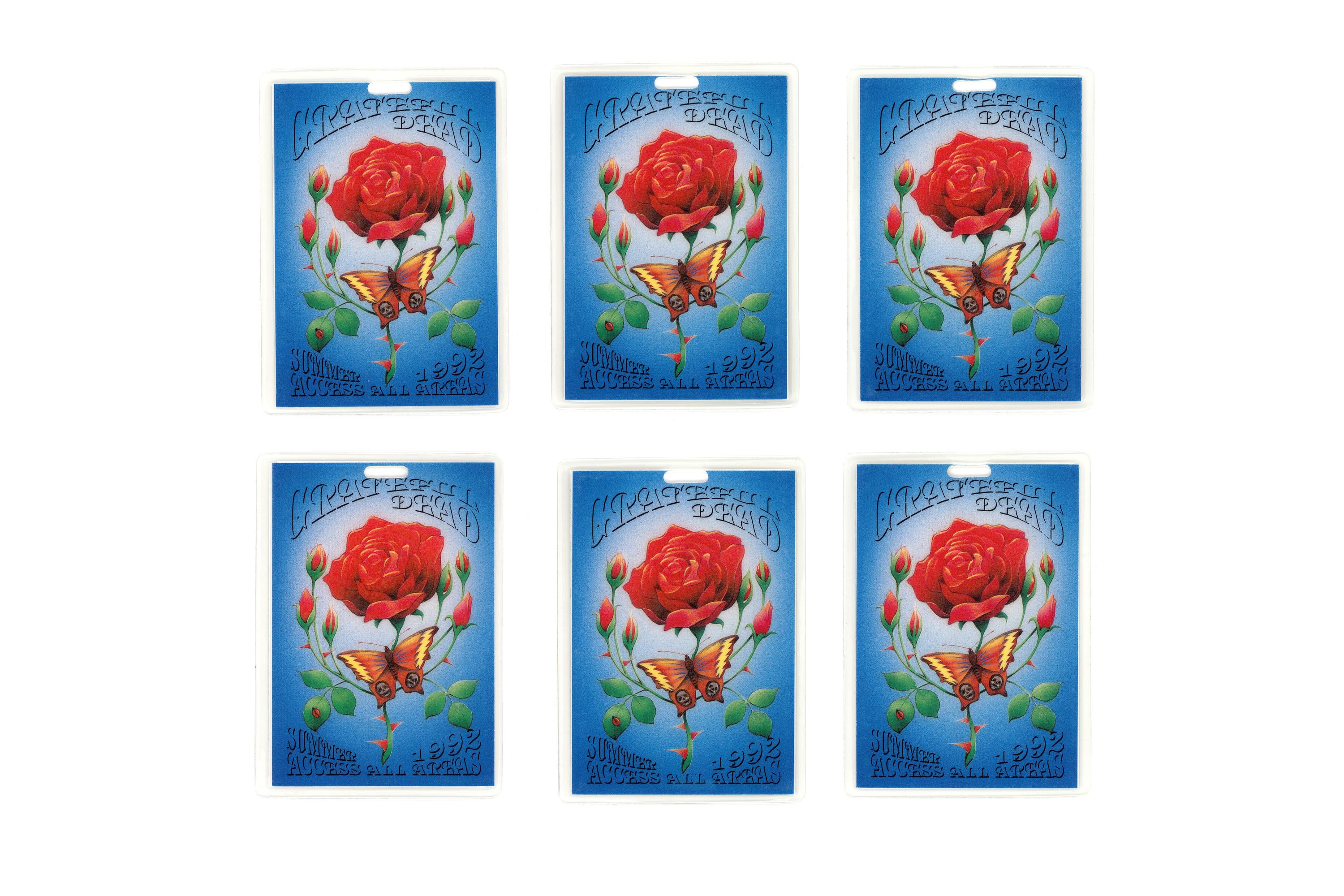 sale-Grateful Dead 1992 Summer All-Access Band Member Laminates —  Complete Set of Six