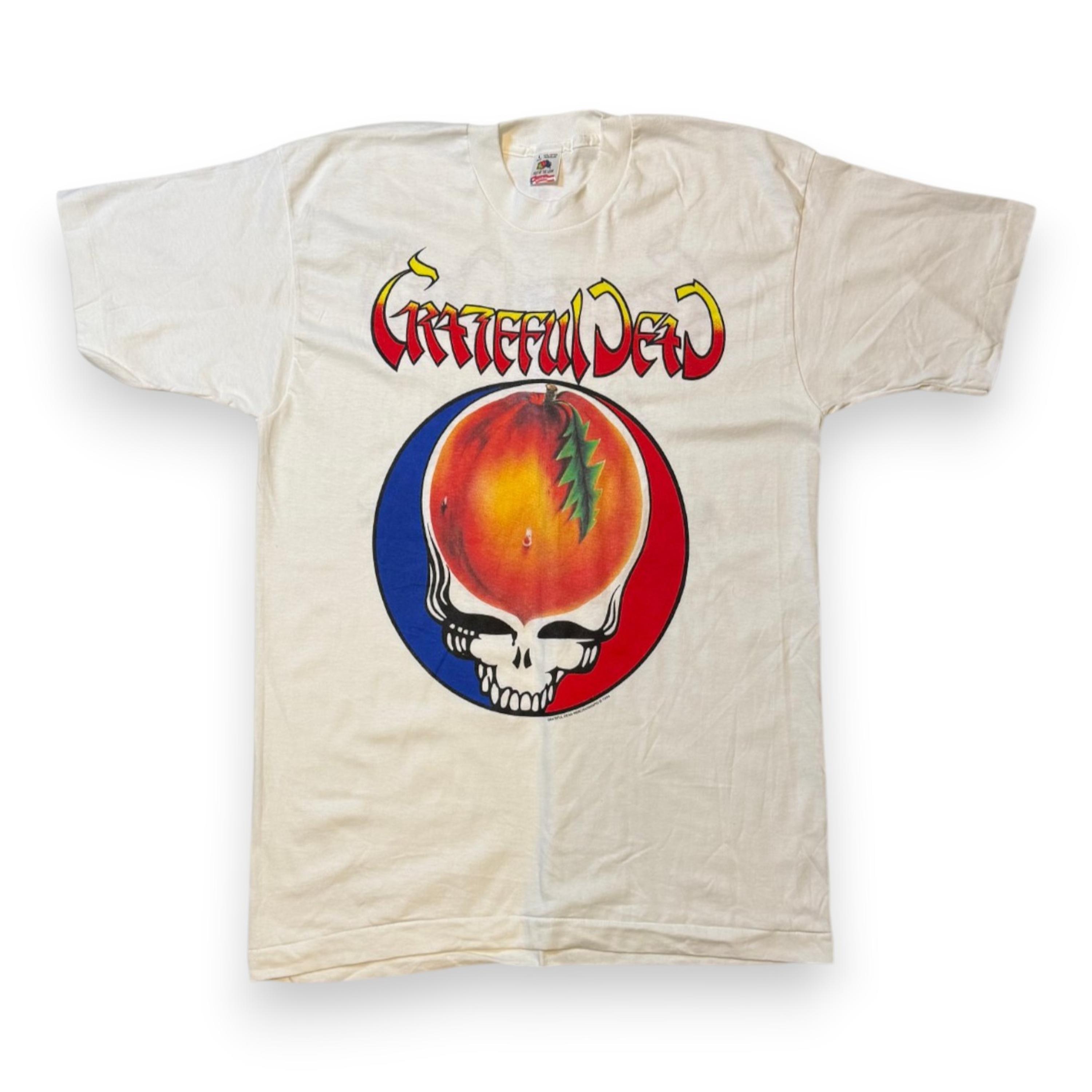 sale-1994 Grateful Dead Atlanta T-Shirt — Stealie with a Peach, Size L